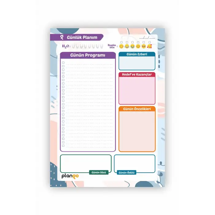Plango Çek Kopar Günlük Planlayıcı - Ders Çalışma Planlayıcı - Planlama Defteri
