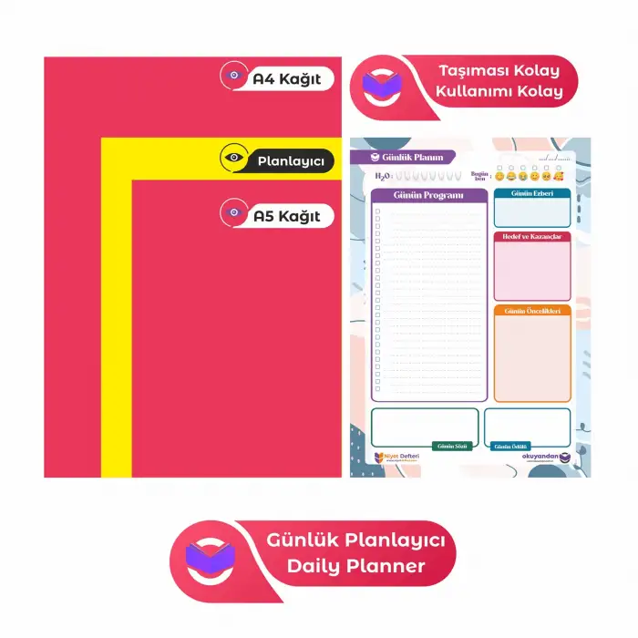 Plango Çek Kopar Günlük Planlayıcı - Ders Çalışma Planlayıcı - Planlama Defteri