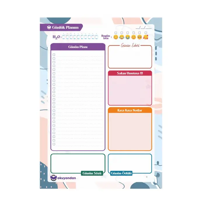 Plango Çek Kopar Günlük Planlayıcı - Ders Çalışma Planlayıcı - Planlama Defteri