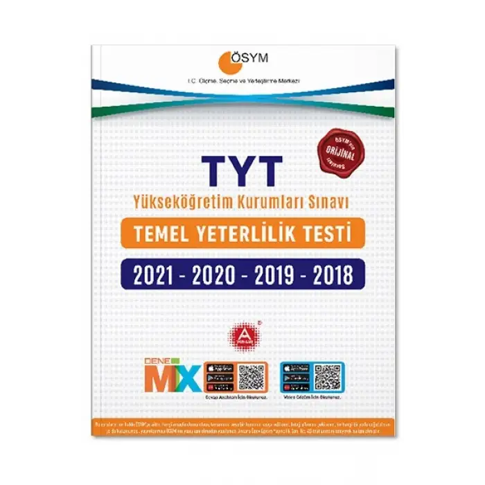 2021 2020 2019 2018 TYT Tıpkı Basım Deneme Paketi A Yayınları