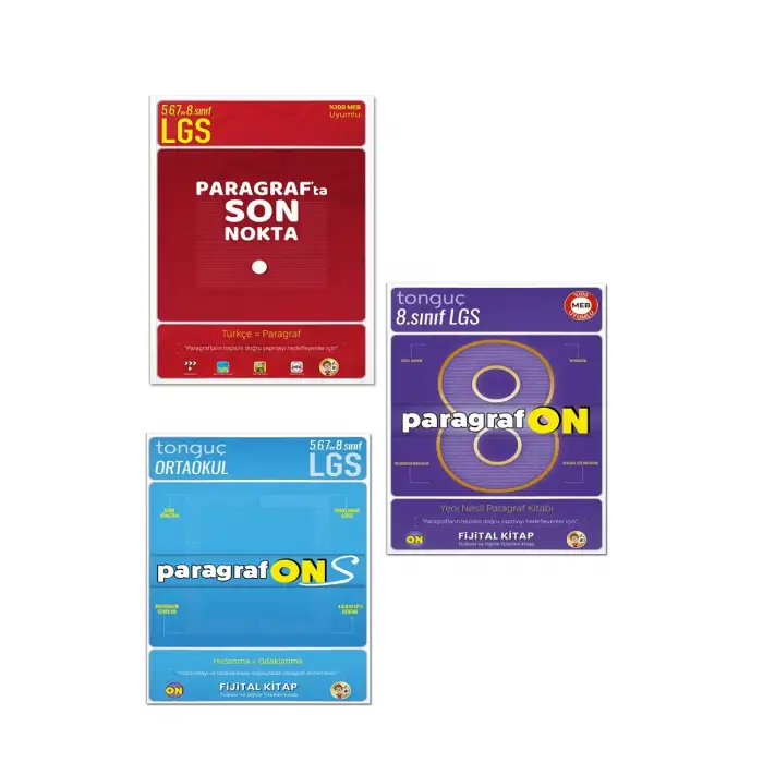 ParagrafON + ParagrafONS + Paragrafta Son Nokta - LGS Paragraf Soru Bankası Seti- Tonguç Akademi