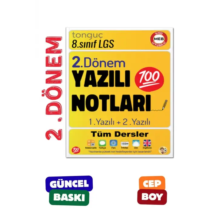 8. Sınıf Yazılı Notları 2. Dönem 1 ve 2. Yazılı - Tonguç Yayınları