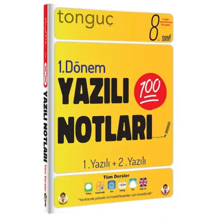 8. Sınıf Yazılı Notları 1. Dönem ve 2. Dönem 1 ve 2. Yazılı - Tonguç Yayınları