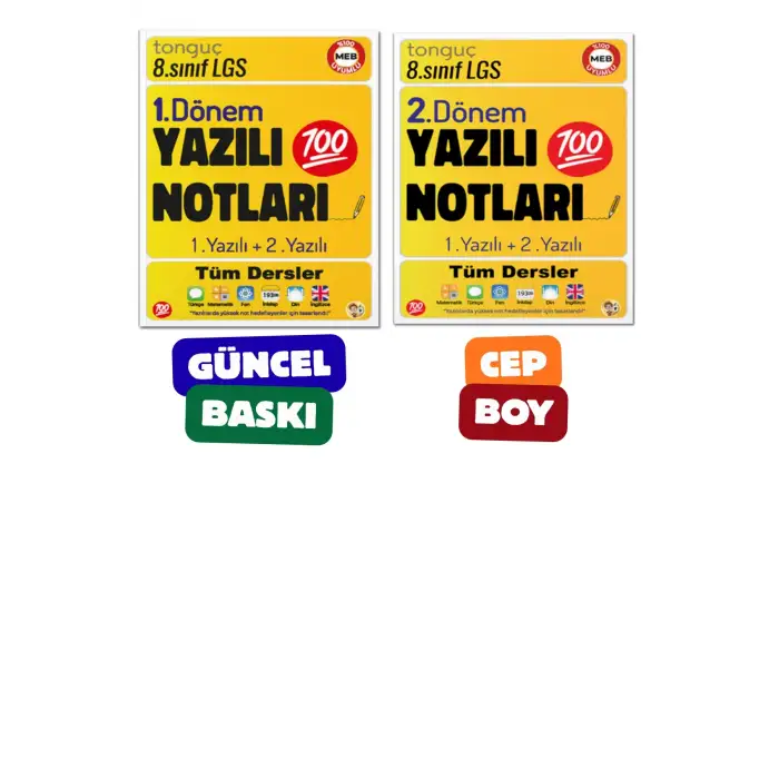 8. Sınıf Yazılı Notları 1. Dönem ve 2. Dönem 1 ve 2. Yazılı - Tonguç Yayınları