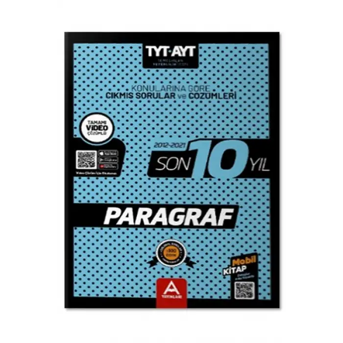 TYT AYT Paragraf Son 10 Yıl Soru Ve Çözümleri A Yayınları