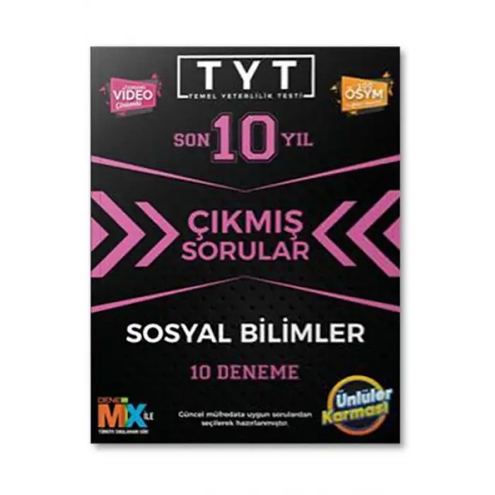TYT Sosyal Bilimler Çıkmış Sorular Tıpkı Basım 10 Deneme Ünlüler Karması