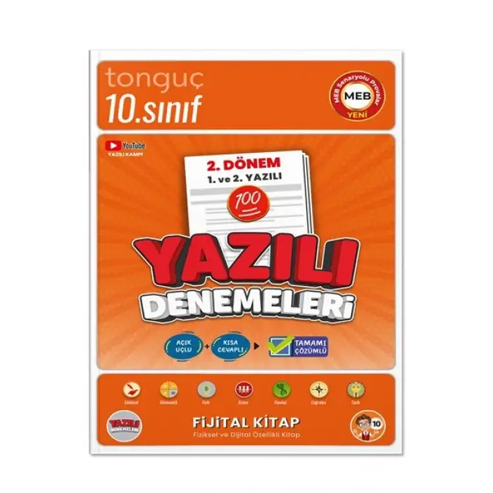 10. Sınıf Yazılı Notları ve Denemeleri 2. Dönem 1 ve 2. Yazılı 2 KİTAP - Tonguç Yayınları