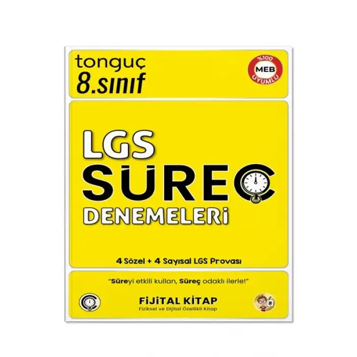 8. Sınıf LGS Süreç Denemeleri 4 Sözel 4 Sayısal Deneme - Tonguç Yayınları