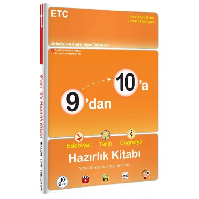 9dan 10a Edebiyat Tarih Coğrafya Hazırlık Kitabı - Tonguç Yayınları