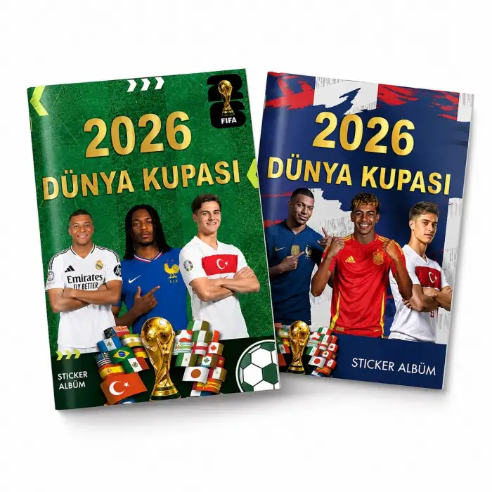 Dünya Kupası Özel Seri 17x24 16 Sayfa Sticker Albüm (Mavi veya Yeşil)