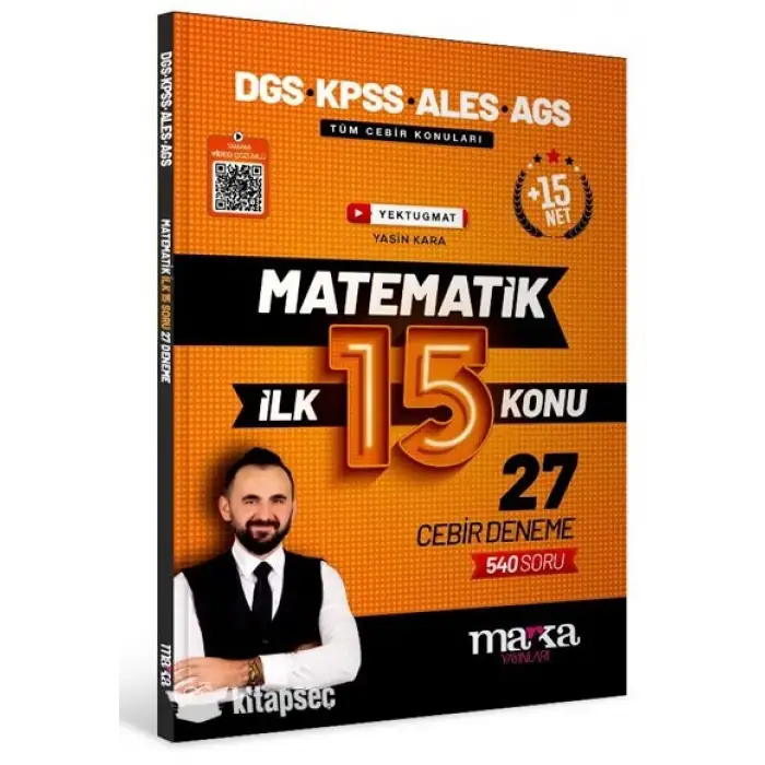 DGS KPSS ALES AGS Yektugmat Matematik İlk 15 Konu 27 Deneme Marka Yayınları
