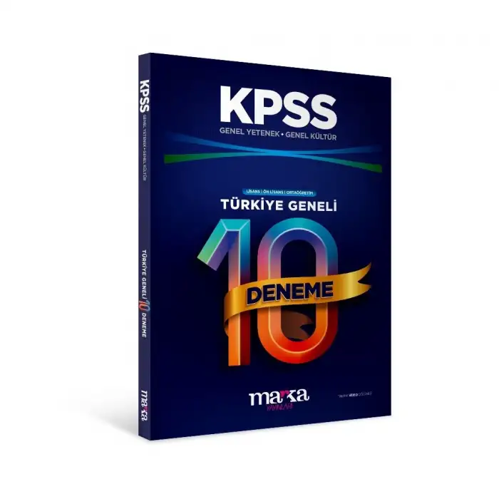 KPSS 2026 Genel Kültür Genel Yetenek Türkiye Geneli 10 Deneme | Video Çözümlü | Marka Yayınları