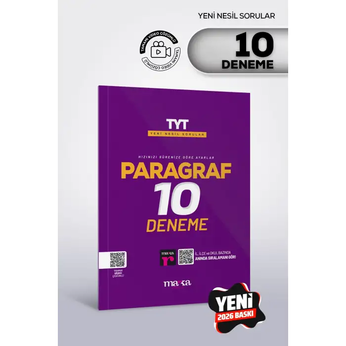 TYT Paragraf 10 Deneme Tamamı Video Çözümlü Marka Yayınları