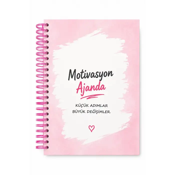 Motivasyon Ajandam PEMBE - Pastel Seri - Stickerlı - Tarihsiz - 160 Sayfa - Sert Kapak