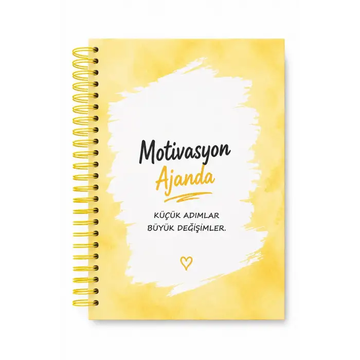 Motivasyon Ajandam SARI - Pastel Seri - Stickerlı - Tarihsiz - 160 Sayfa - Sert Kapak