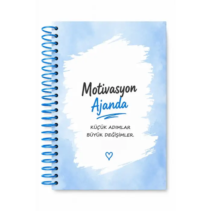 Motivasyon Ajandam MAVİ - Pastel Seri - Stickerlı - Tarihsiz - 160 Sayfa - Sert Kapak