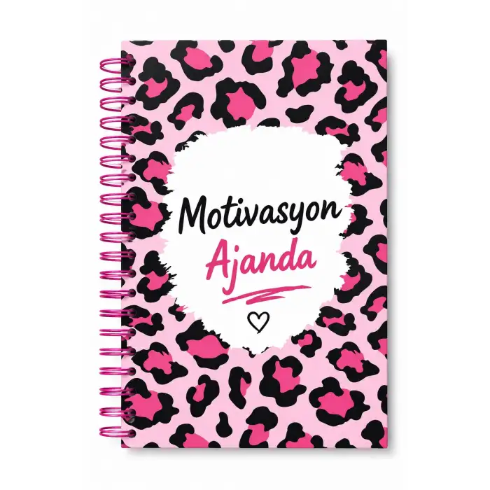 Motivasyon Ajandam PEMBE SİYAH - Pastel Seri - Stickerlı - Tarihsiz - 160 Sayfa - Sert Kapak