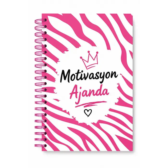 Motivasyon Ajandam KIRMIZI BEYAZ - Pastel Seri - Stickerlı - Tarihsiz - 160 Sayfa - Sert Kapak