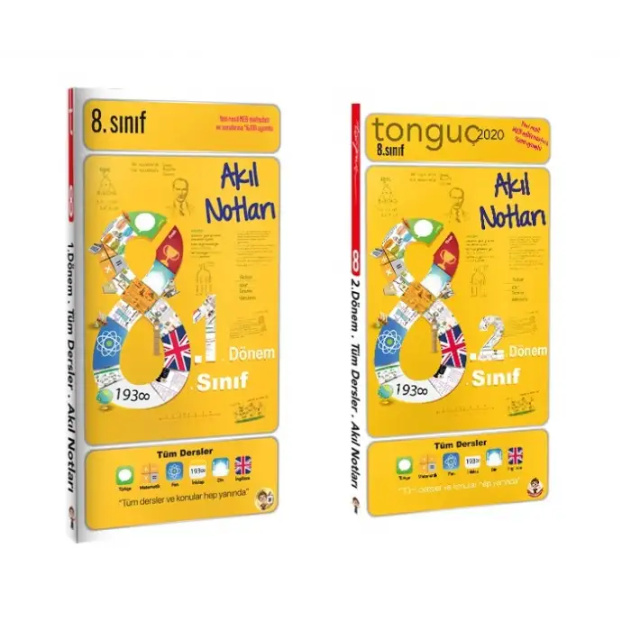 8.1 ve 8.2 Akıl Notları Cep Boy 8. Sınıf Ders Notları - Tonguç Yayınları