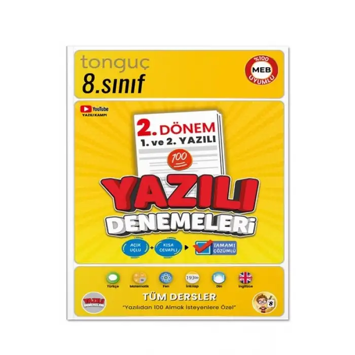 8. Sınıf Yazılı NOTLARI ve DENEMELERİ - 1 ve 2. Dönem - Tonguç Yayınları