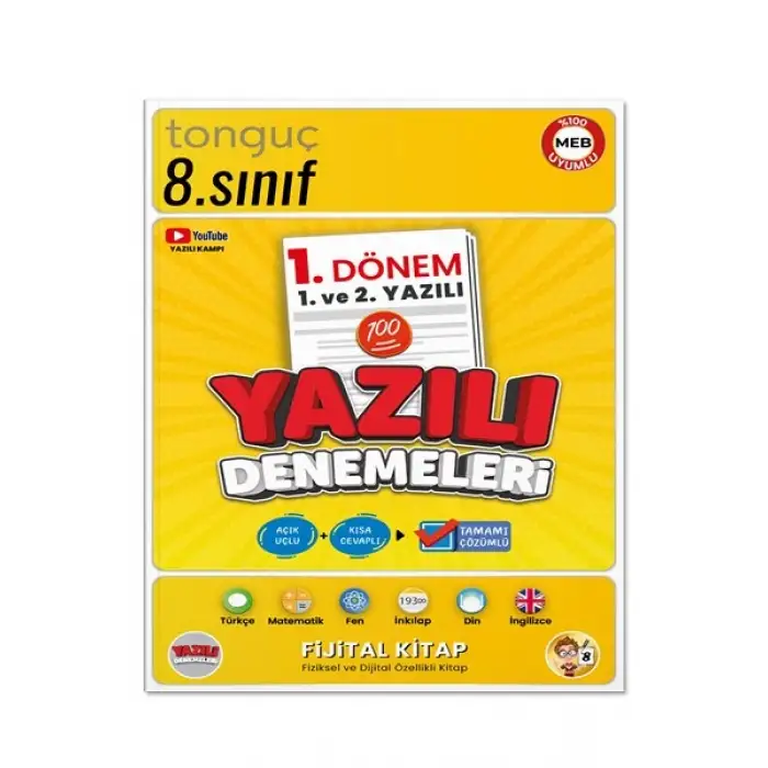 8. Sınıf Yazılı NOTLARI ve DENEMELERİ - 1 ve 2. Dönem - Tonguç Yayınları