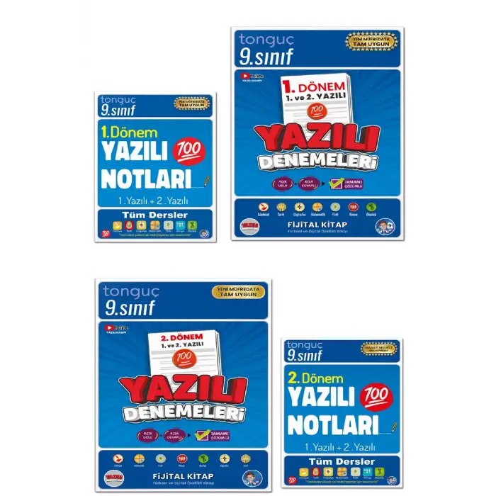 9. Sınıf Yazılı NOTLARI ve DENEMELERİ - 1 ve 2. Dönem - Tonguç Yayınları