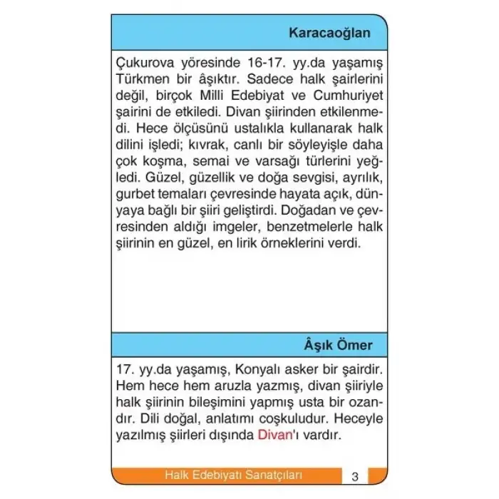Türk Edebiyatında Şairler ve Yazarlar Kartları- Delta Kültür Yayınları