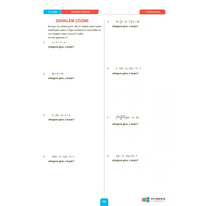 Antrenmanlarla Matematik - 2 - Antrenman Yayıncılık