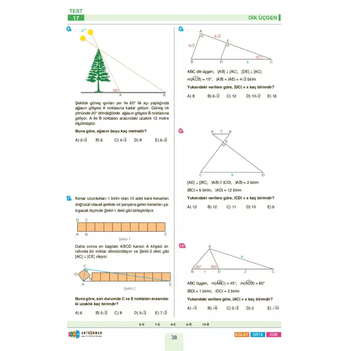 TYT-AYT Geometri Soru Bankası - Antrenman Yayıncılık