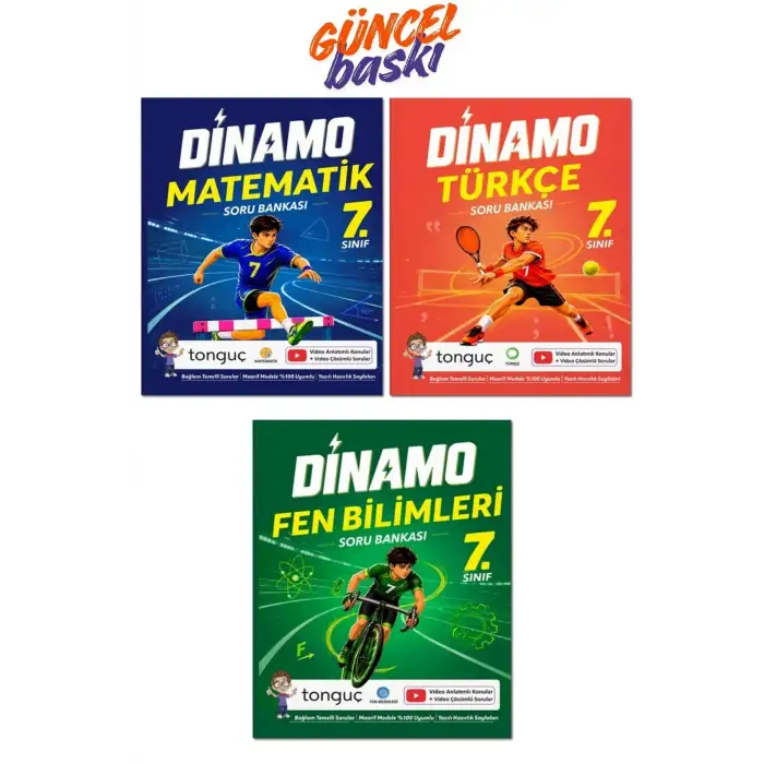 7. Sınıf Dinamo Matematik - Türkçe - Fen Bilimleri Soru Bankası Tonguç yayınları