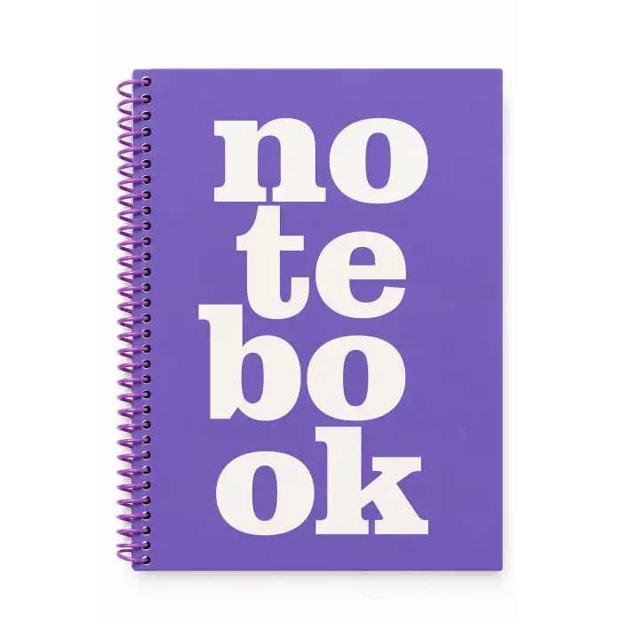 17x24 Spiralli Notebook Desen Sert Kapak Defter MOR (Kareli - 100 yaprak)