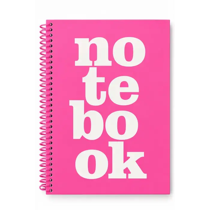 17x24 Spiralli Notebook Desen Sert Kapak Defter PEMBE (Kareli - 100 yaprak)