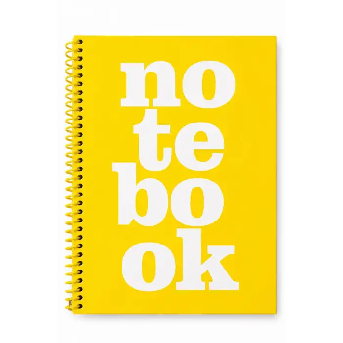 17x24 Spiralli Notebook Desen Sert Kapak Defter SARI (Kareli - 100 yaprak)