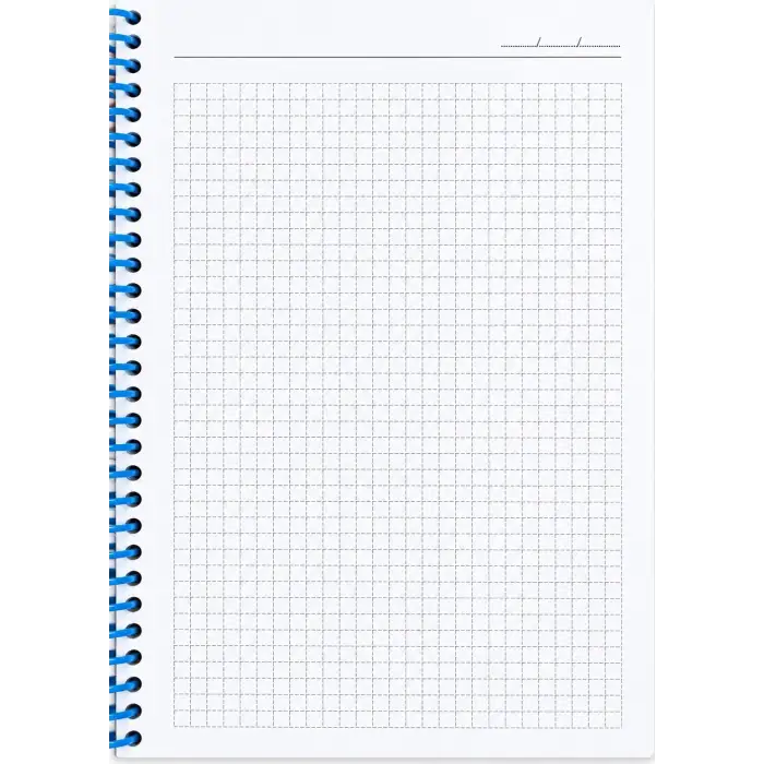 17x24 Spiralli Notebook Desen Sert Kapak Defter YEŞİL (Kareli - 100 yaprak)