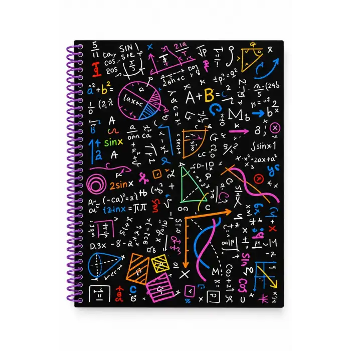 17x24 Spiralli Trend Desen Sert Kapak Defter - AÇILAR (Kareli - 100 Yaprak)