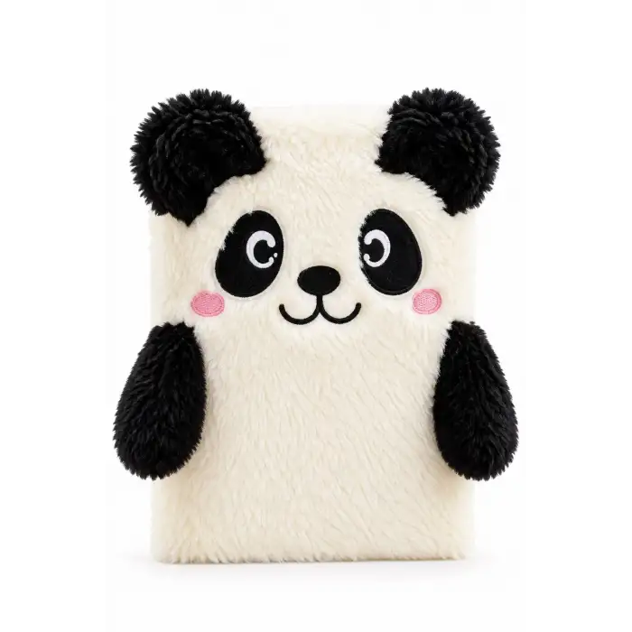 14x20 Peluş Hayvan Defter Serisi - PANDA (Çizgili - 80 Yaprak)