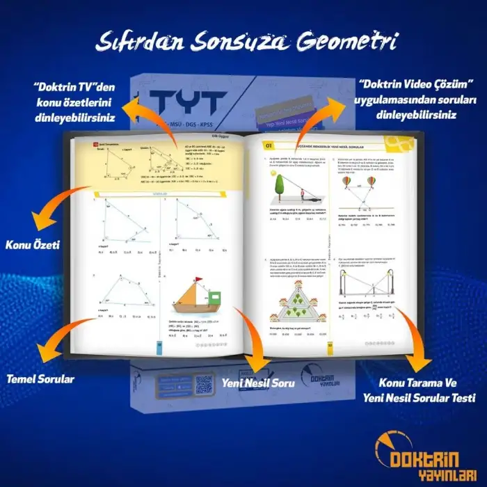 TYT AYT Sıfırdan Sonsuza Geometri Konu Özetli Soru Bankası (Video Çözümlü) - Doktrin Yayınları