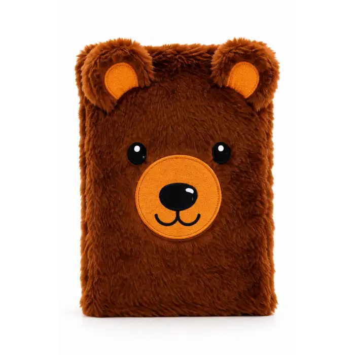 14x20 Peluş Hayvan Defter Serisi - BEAR BROWN (Çizgili - 80 Yaprak)