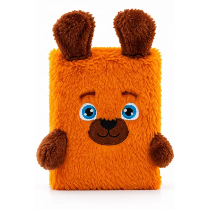 14x20 Peluş Hayvan Defter Serisi - BUNNY ORANGE  (Çizgili - 80 Yaprak)