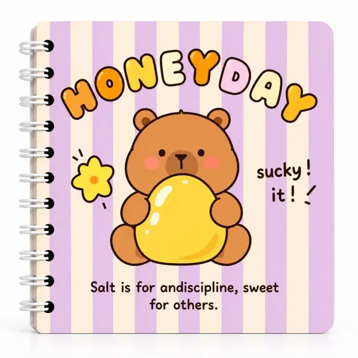 13,5 x 13,5 Spiralli Capybara Defter Serisi - HONEYDAY (ÇİZGİLİ - 60 Yaprak)