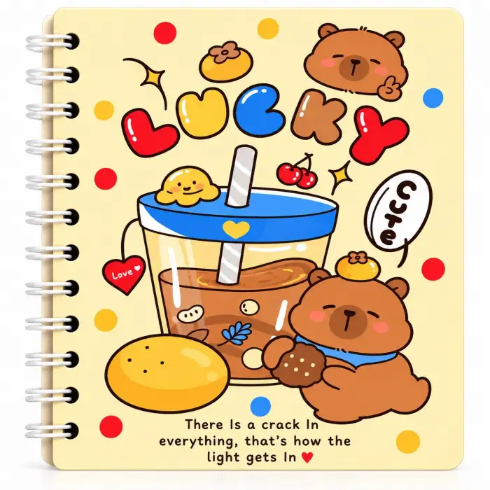 13,5 x 13,5 Spiralli Capybara Defter Serisi - LUCKY CUT (ÇİZGİLİ - 60 Yaprak)