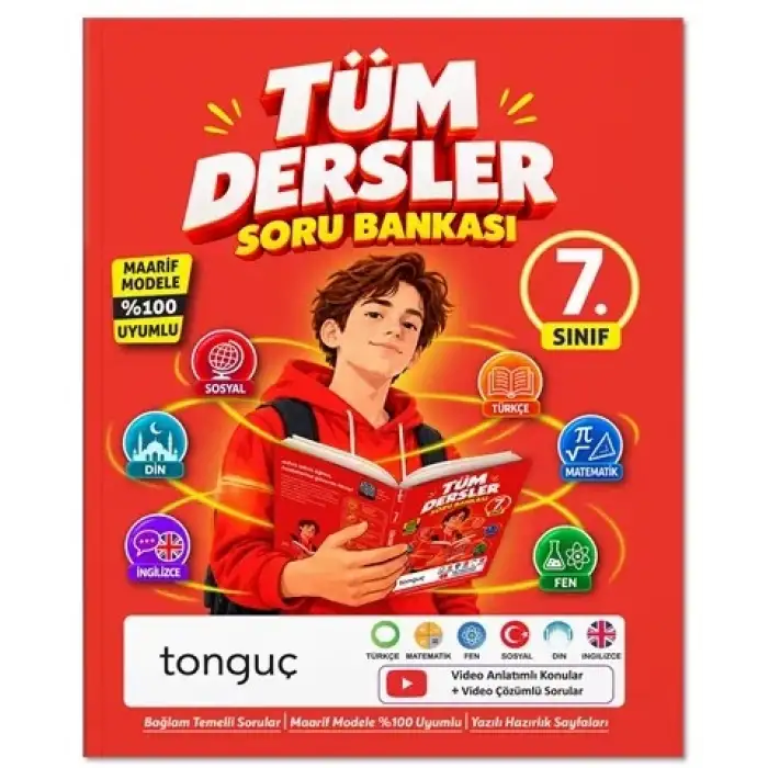 7. Sınıf Tüm Dersler Soru Bankası Seti 3 Kitap - MAARİF MODEL  Tonguç Yayınları