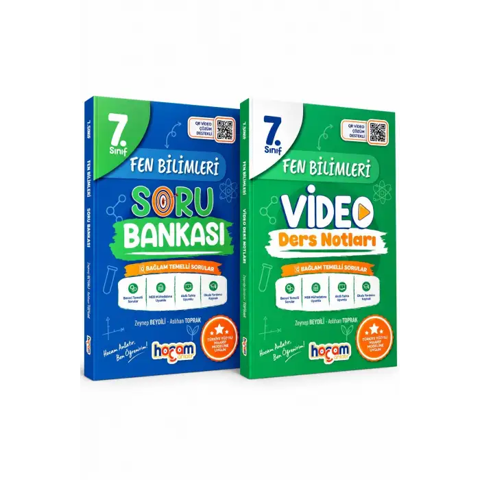 7.Sınıf FEN BİLİMLERİ Video Ders Notları + Soru Bankası MAARİF MODEL - Hocam Anlatır Yayınları