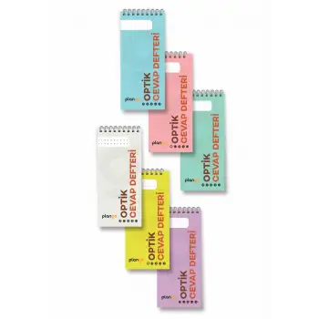 Optik Cevap Defteri TÜM RENKLER (6 Adet - 300 Sayfa) Sınava Hazırlık Optik Form Defteri - Plango