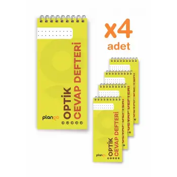 Optik Cevap Defteri SARI (4 Adet - 200 Sayfa) Sınava Hazırlık Optik Form Defteri - Plango