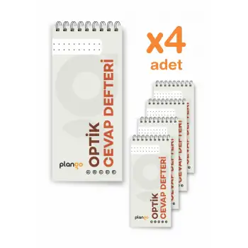 Optik Cevap Defteri KUM BEYAZI (4 Adet - 200 Sayfa) Sınava Hazırlık Optik Form Defteri - Plango