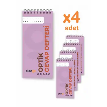 Optik Cevap Defteri MOR (4 Adet - 200 Sayfa) Sınava Hazırlık Optik Form Defteri - Plango