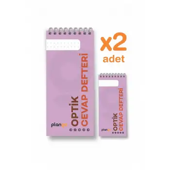 Optik Cevap Defteri MOR (2 Adet - 100 Sayfa) Sınava Hazırlık Optik Form Defteri - Plango