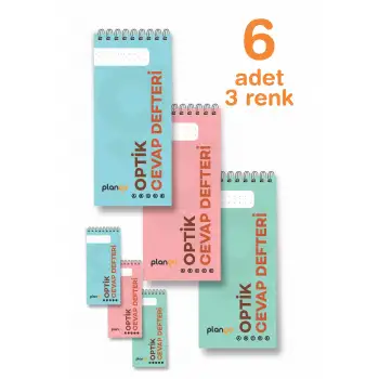 Optik Cevap Defteri KARMA (6 Adet - 300 Sayfa) Sınava Hazırlık Optik Form Defteri - Plango