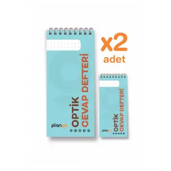 Optik Cevap Defteri TURKUAZ (2 Adet - 100 Sayfa) Sınava Hazırlık Optik Form Defteri - Plango